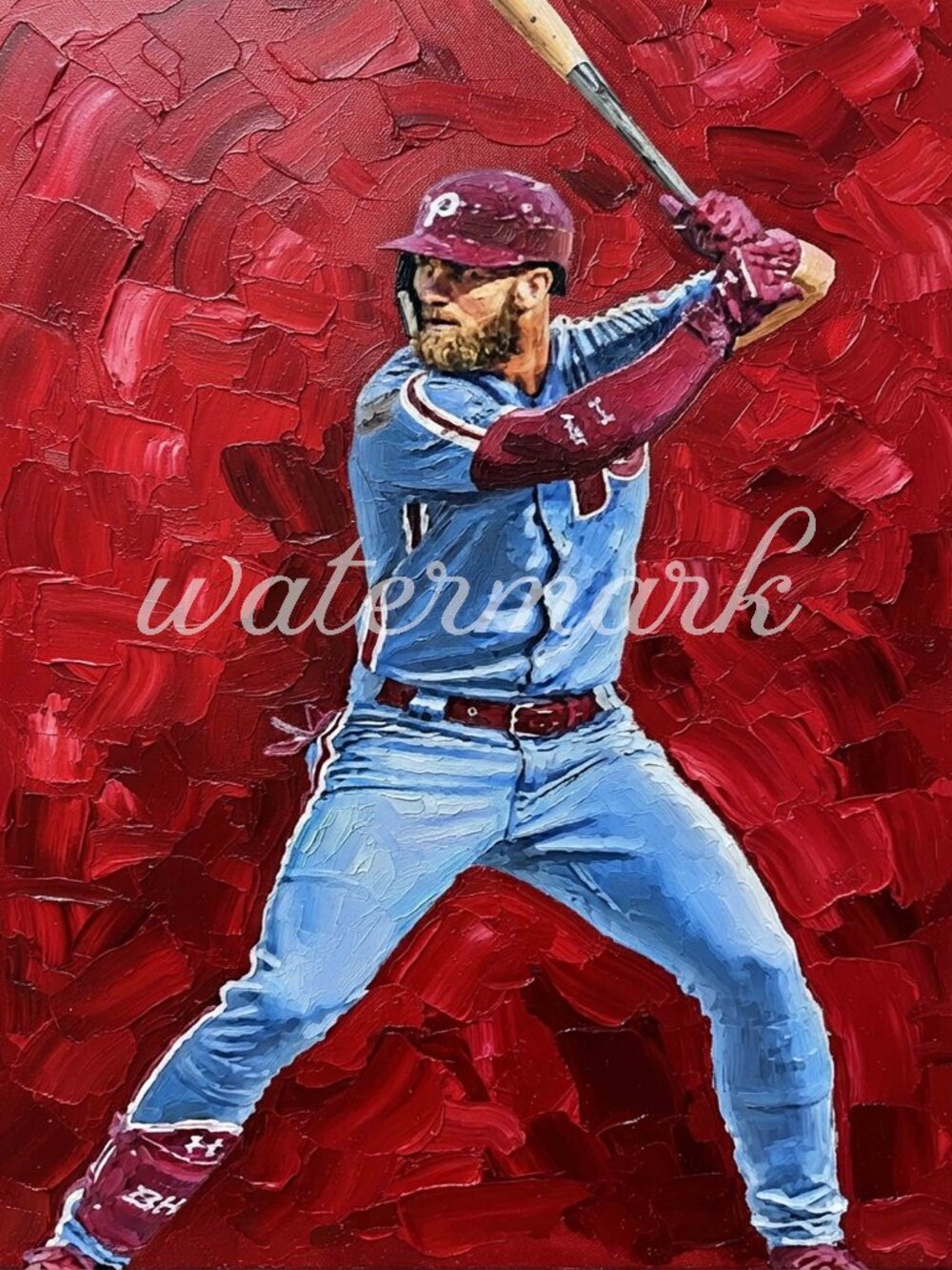 Bryce Harper Oil Painting ART PRINT 8x10 Lithograph Baseball Art Print